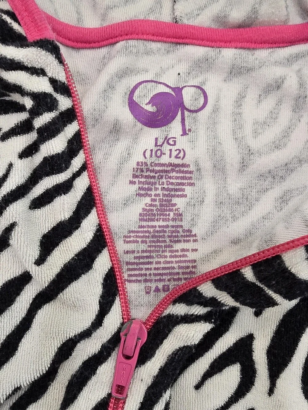 3 Piece OP Girls Swimsuit Multicolor Floral & Zebra Cover-up size Large (10-12)